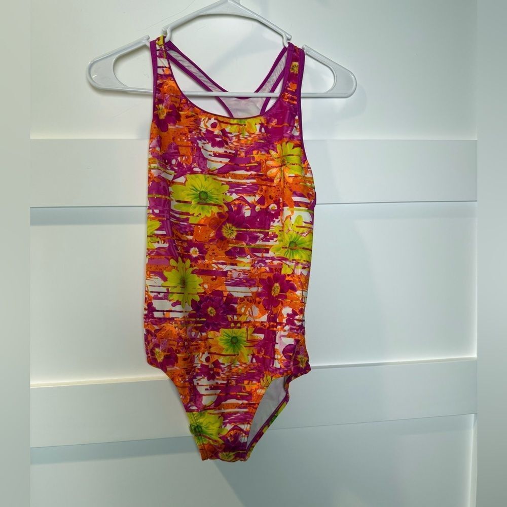 Speedo Bright Floral Kids Swimwear size 16